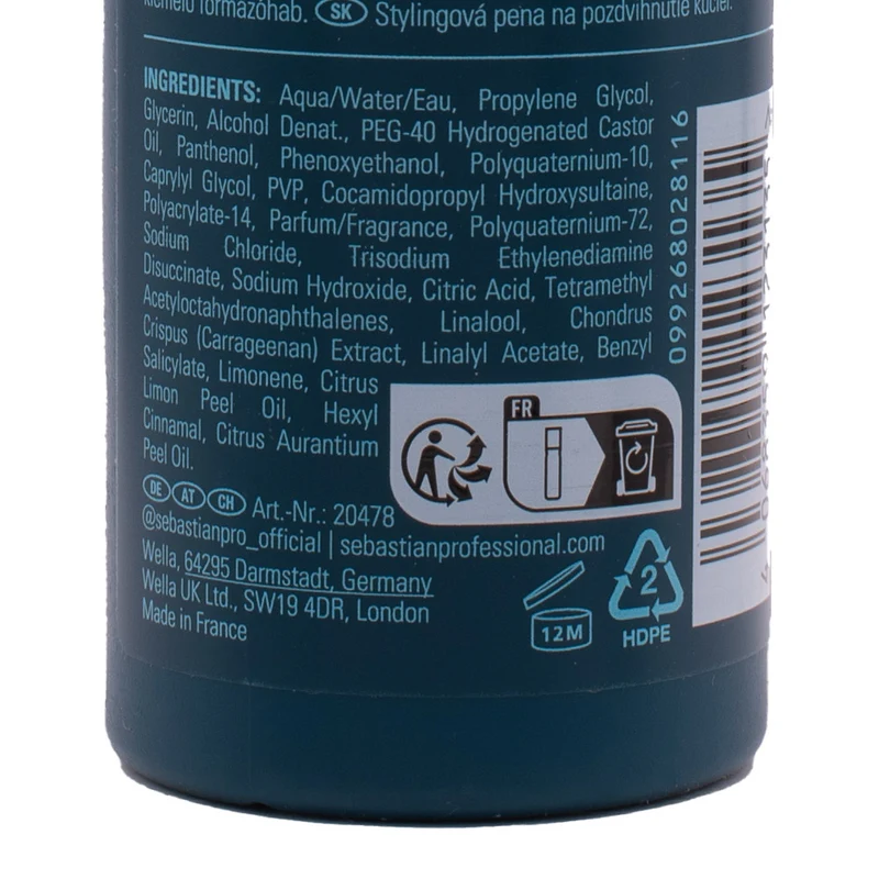 Sebastian Professional Twisted Curl Lifter Styling Foam 200ml - schiuma leggera per ricci