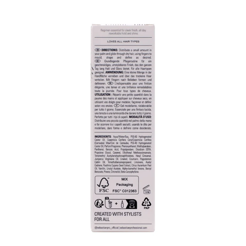 Sebastian Professional Hero Reworkable All-Day Styling Gel 75ml - gel tenuta leggera