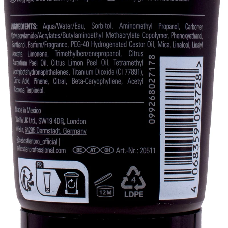 Sebastian Professional Gel Forte Shimmering Strong Hold Hair Gel 200ml - gel lucido tenuta forte