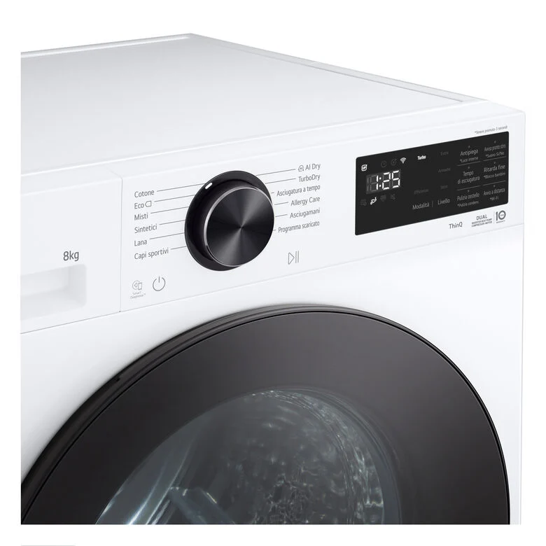 LG RNX5008TLB Asciugatrice Intelligente AI Dry 8 kg Classe B Bianco