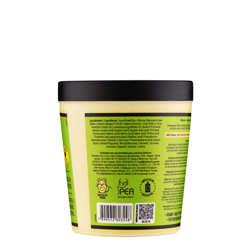 Lola From Rio Umectação Oliva Deep Nourishing Máscara 450gr - maschera super idratante capelli secchi e danneggiati