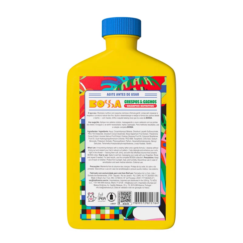 Lola From Rio Bossa Crespos & Cachos Shampoo Nutritivo 500ml - shampoo nutriente anti crespo capelli ricci