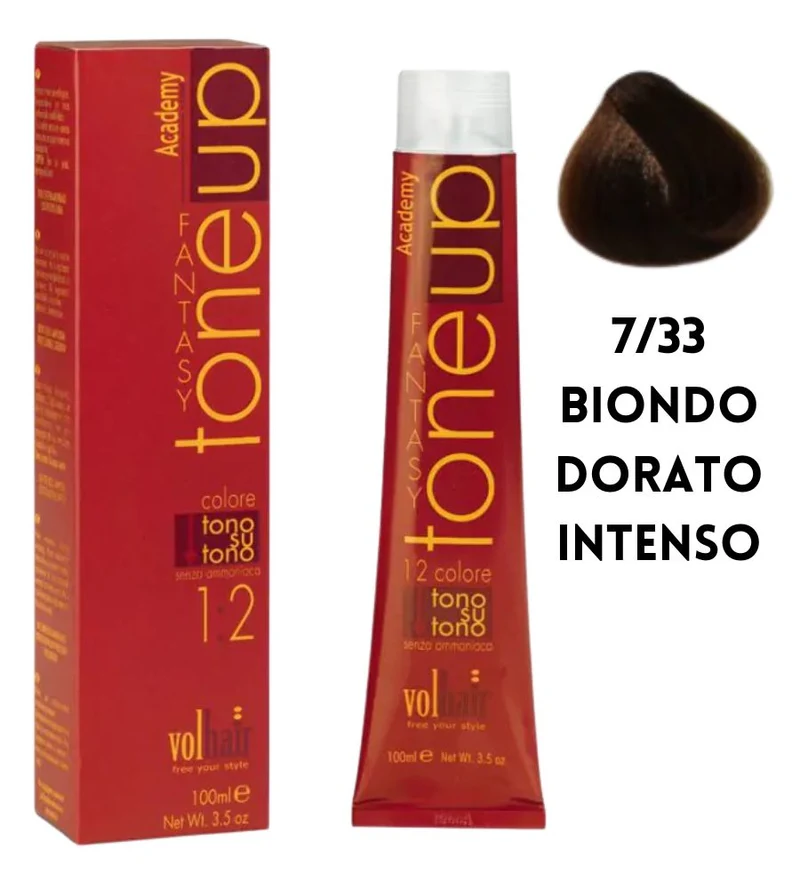 Tintura Tone Up Volhair Academy 100ml 7/33 Biondo dorato Intenso