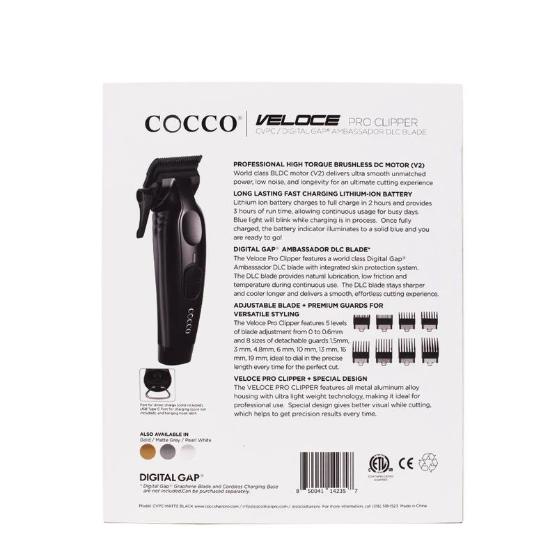 Hair Gallery Resi Come Nuovi Cocco Veloce Pro Clipper Matte Black - confezione esterna lievemente danneggiata