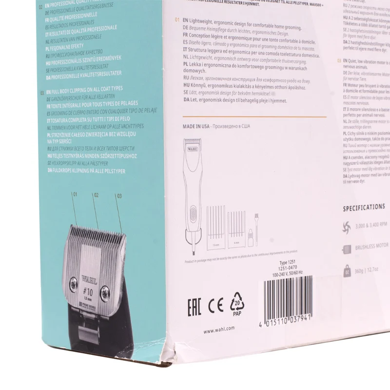 Hair Gallery Resi Come Nuovi Wahl Pro Pet Max50+ Clipper - confezione lievemente danneggiata e macchiata