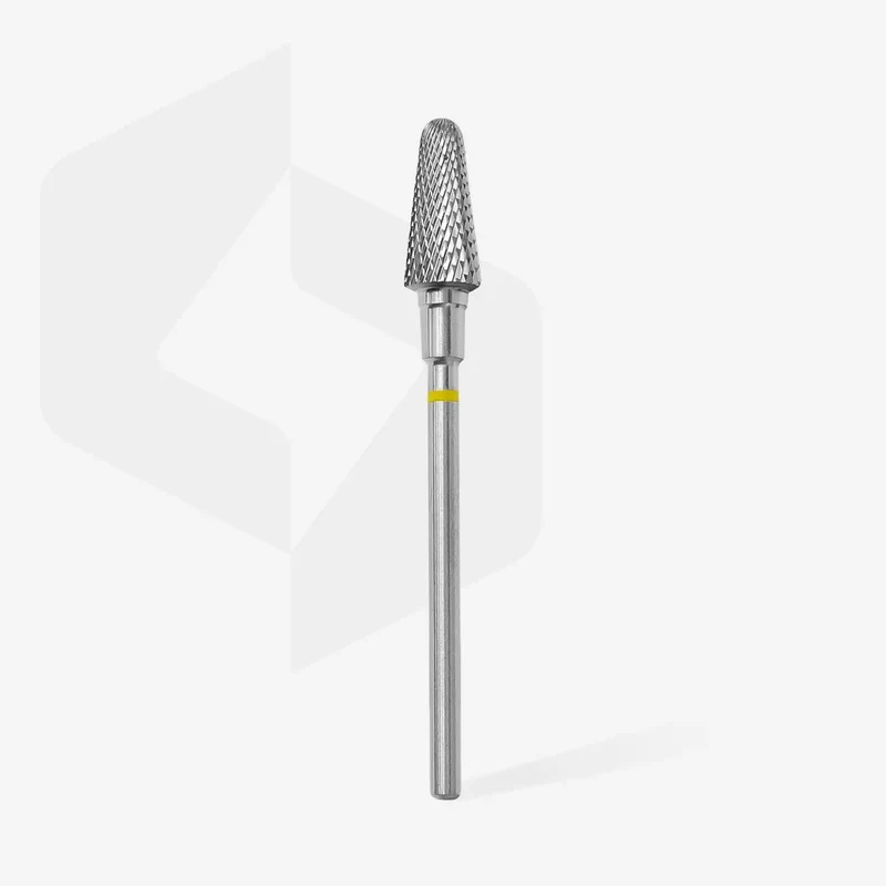Staleks Punta Carbide Tronco Giallo Super Fine – Ø 6 mm / Lunghezza 14 mm