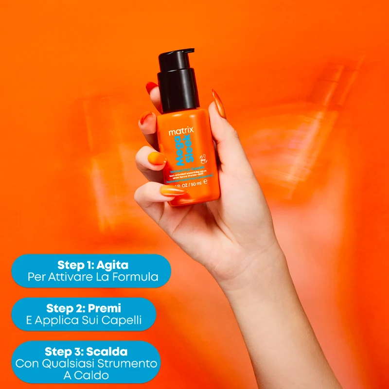 Matrix Haircare Mega Sleek 96h Anti-Frizz Topcoat 50ml - siero termoprotettore anti crespo