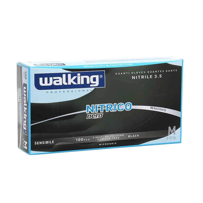 Walking nitrico guanti in nitrile nero taglie S-M-L