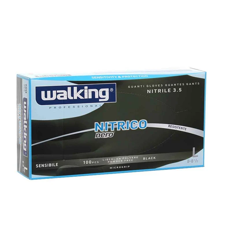 Walking nitrico guanti in nitrile nero taglie S-M-L