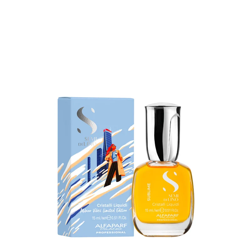 Alfaparf Milano Semi Di Lino Sublime Cristalli Liquidi Milano Vibes Blue Limited Edition 15ml - siero illuminante