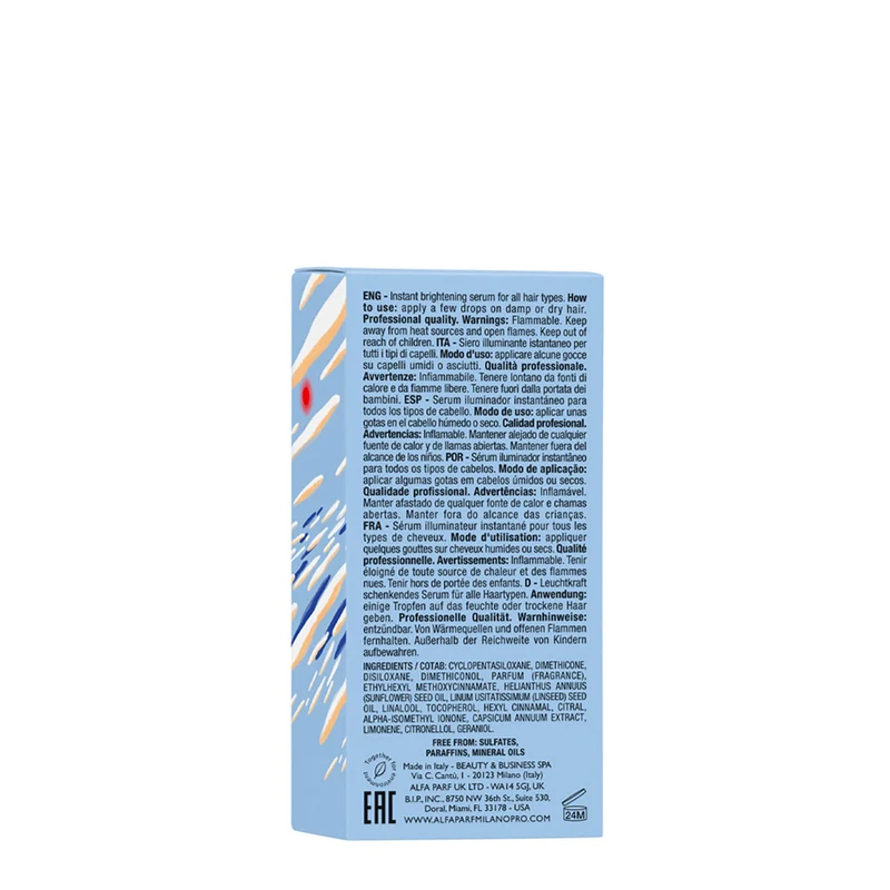 Alfaparf Milano Semi Di Lino Sublime Cristalli Liquidi Milano Vibes Blue Limited Edition 15ml - siero illuminante