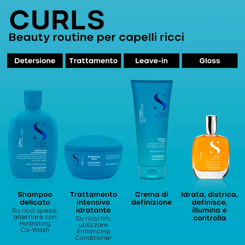 Alfaparf Milano Semi di Lino Curls Enhancing Mask 200ml - maschera capelli ricci
