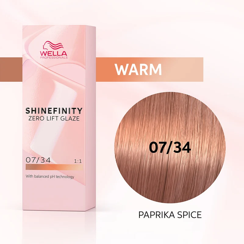 Wella Shinefinity Paprika Spice 07/34 Biondo Medio Dorato Rame 60ml - colore demi-permanente