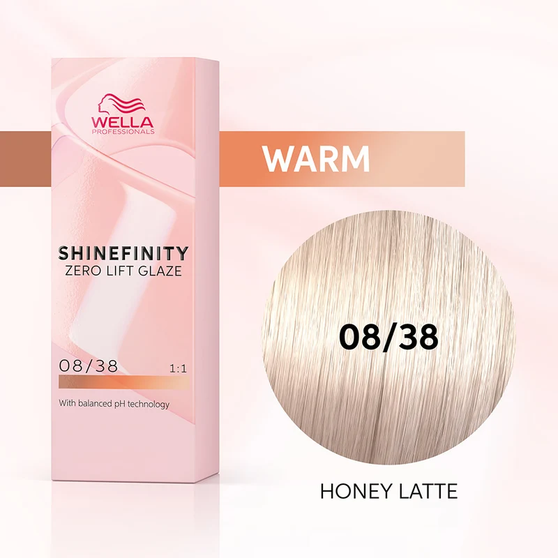 Wella Shinefinity Honey Latte 08/38 Biondo Chiaro Dorato Perla 60ml - colore demi-permanente