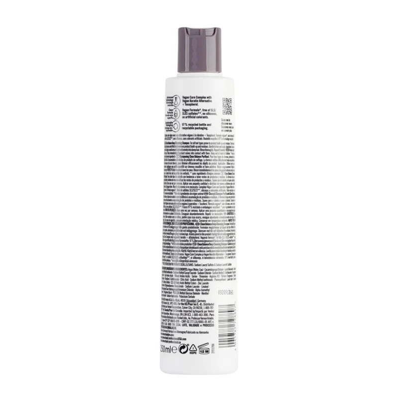 Schwarzkopf BC Clean Balance Deep Cleans Shampoo Tecopherol 250ml - shampoo detersione profonda