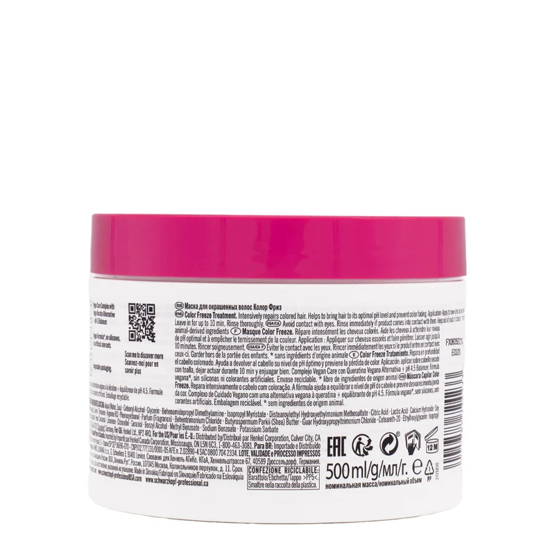 Schwarzkopf BC Bonacure Color Freeze Treatment pH 4.5 500ml - maschera per capelli colorati