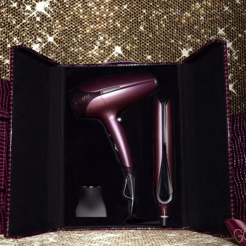 GHD Deluxe Gift Set Cherry Chic – Piastra + Asciugacapelli Professionali in Edizione Limitata