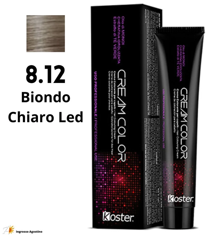 Tintura Koster Cream Color 100ml 8.12 Biondo Chiaro Led
