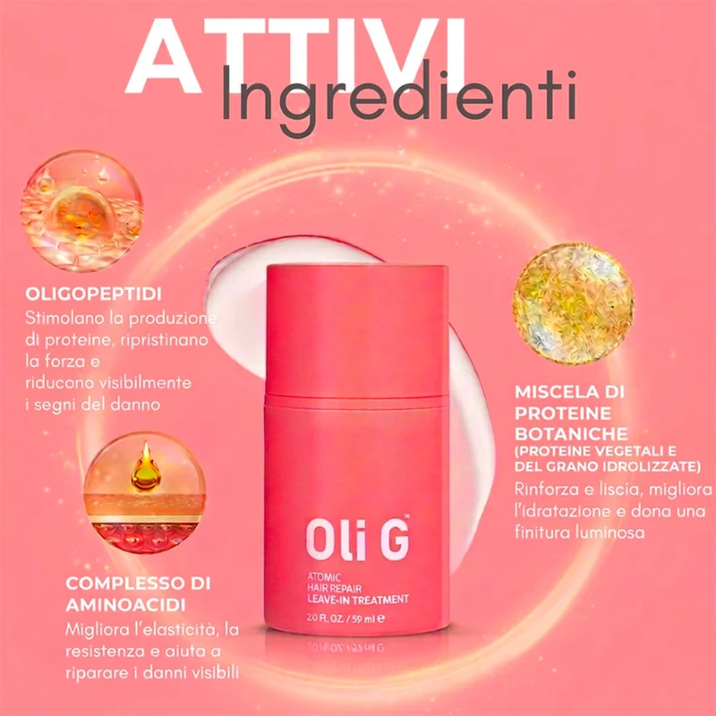 Oli G Atomic Hair Repair Leave -in Treatment 59ml - trattamento leave in ristrutturante