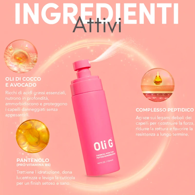 Oli G Chemical Addiction Peptide Bonding Spray 118ml - spray ristrutturante