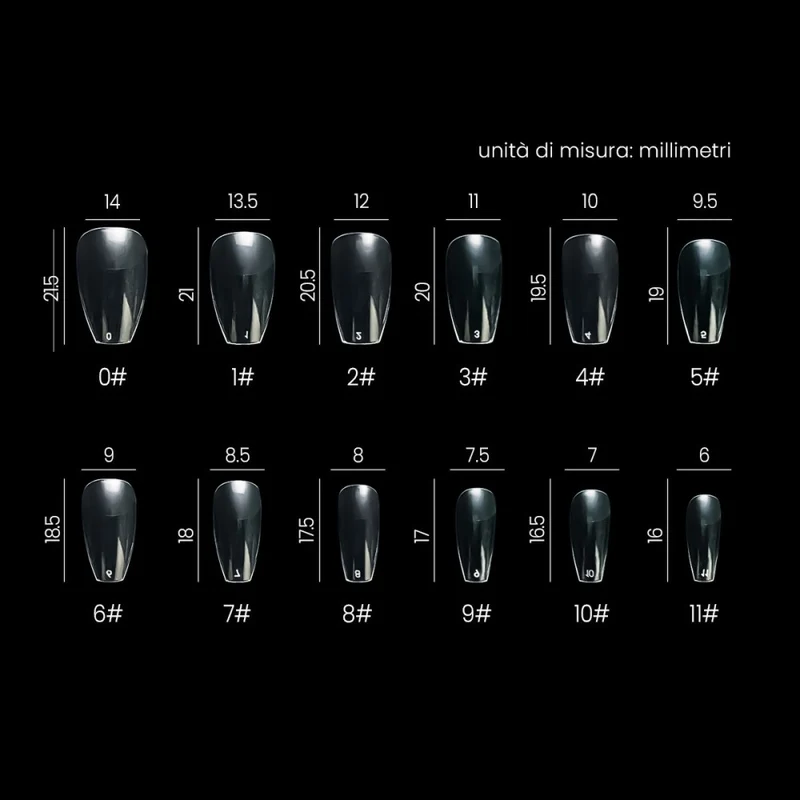Ballerina Corta Nail Gel Tips Estrosa - 12 misure 240 pz