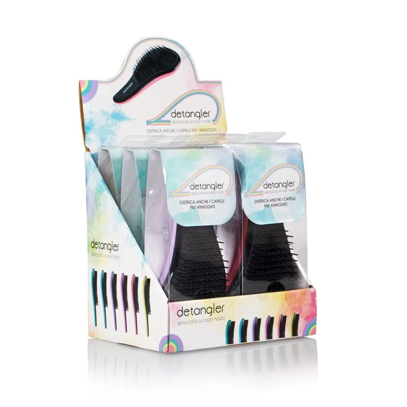 Labor Espositore con Spazzole Detangler Scioglinodi Colori Assortiti
