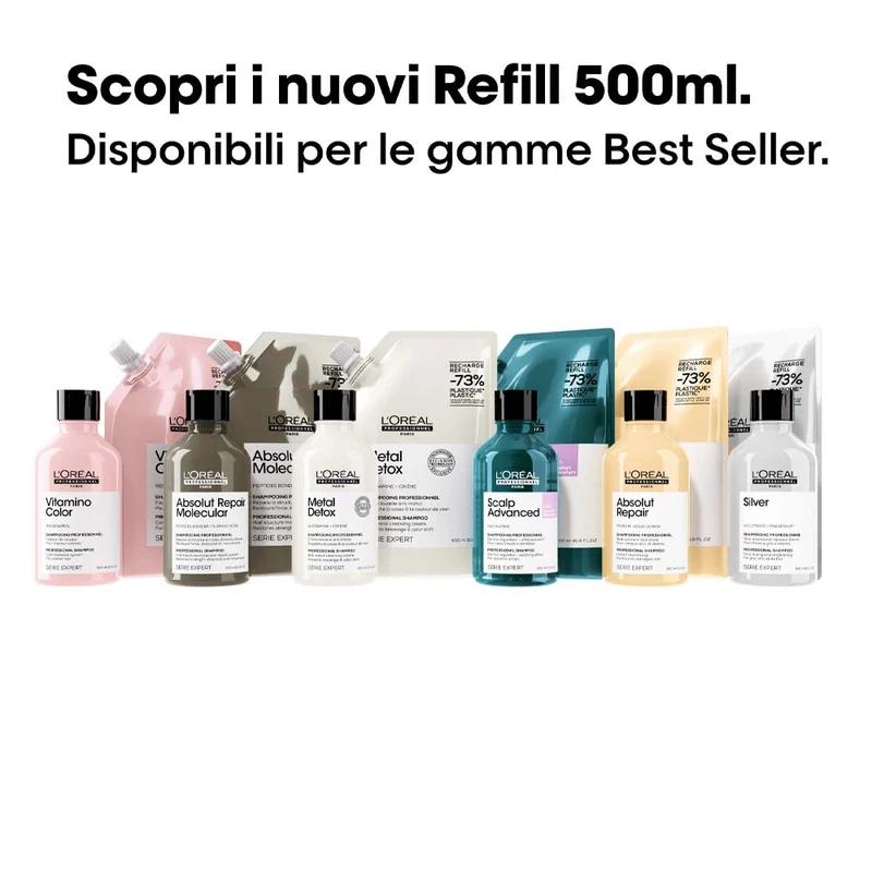 L'Oreal Professionnel Paris Serie Expert Silver Shampoo Refill 500ml - eco-ricarica shampoo antigiallo