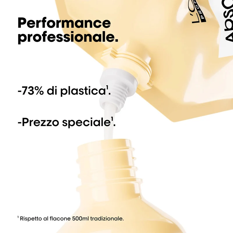 L'Oreal Professionnel Paris Serie Expert Absolut Repair Shampoo Refill 500ml - eco-ricarica shampoo capelli danneggiati