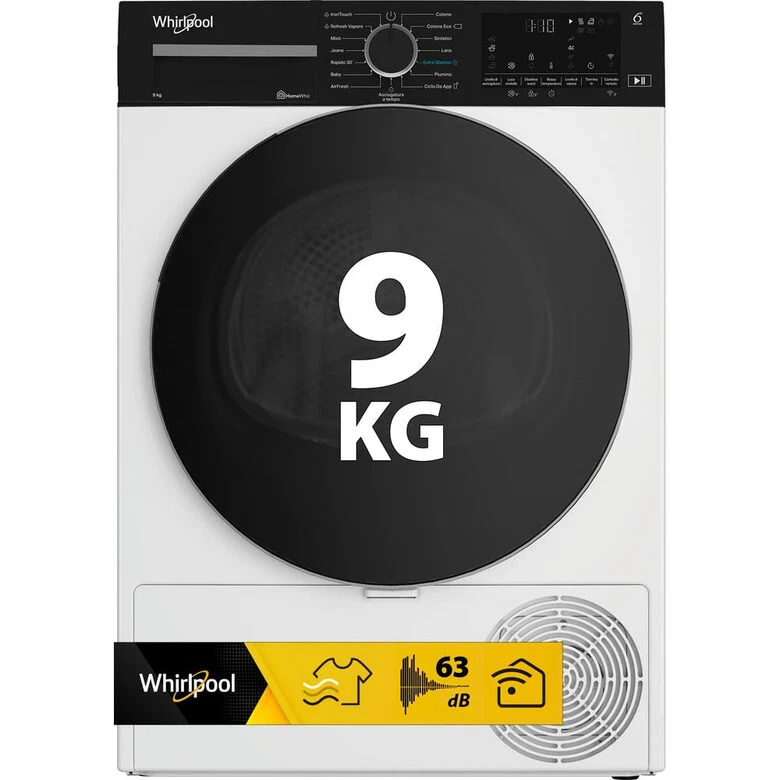 Whirlpool C WD 94M WBS IT, Capacità 9kg, classe C, colore White, Display digitale XL, Wi-Fi, IronTouch