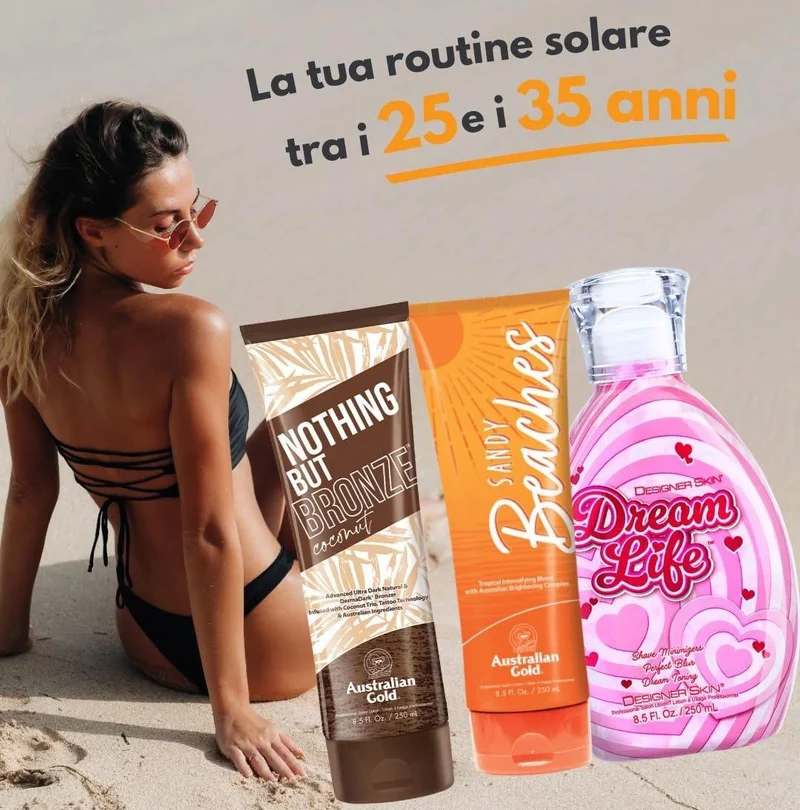 Australian Gold Routine Solare 25-35 Anni Kit – Nothing But Bronze, Sandy Beaches e Dream Life