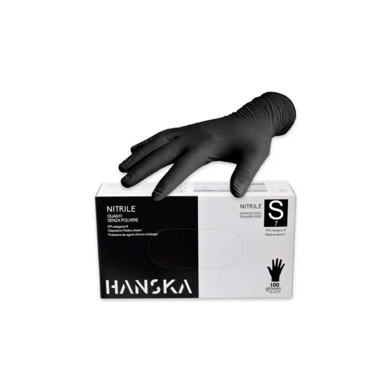 HANSKA GUANTI IN NITRILE SENZA POLVERE S 100PZ