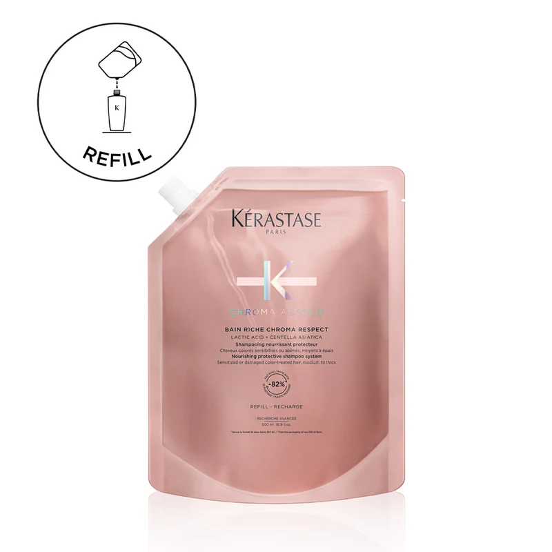 Kérastase Chroma Absolu Bain Riche Chroma Respect Eco- Refill 500ml -ricarica shampoo capelli colorati e grossi