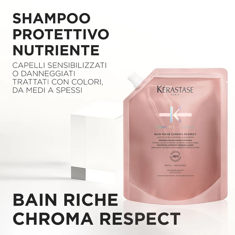 Kérastase Chroma Absolu Bain Riche Chroma Respect Eco- Refill 500ml -ricarica shampoo capelli colorati e grossi
