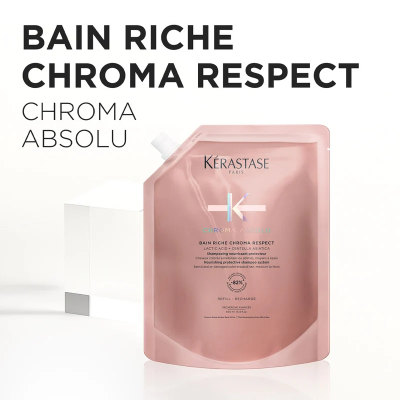 Kérastase Chroma Absolu Bain Riche Chroma Respect Eco- Refill 500ml -ricarica shampoo capelli colorati e grossi