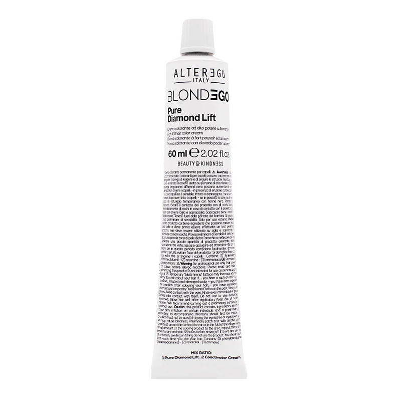 Alterego Blondego Pure Diamond Lift 60ml - crema colorante schiarente perla cenere