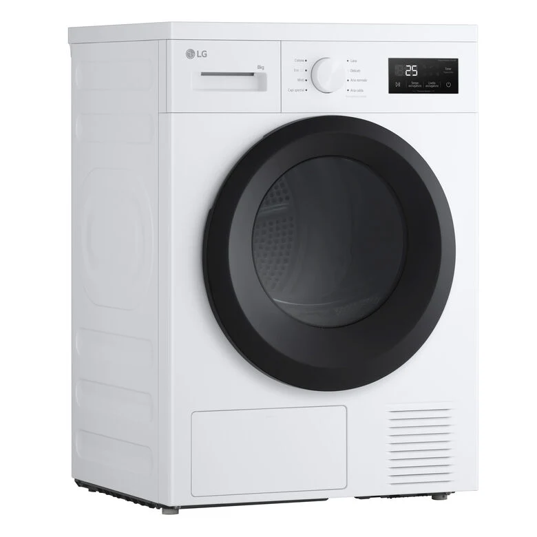 LG RNA1008NWK Asciugatrice 8kg Pompa di calore, Classe D, 8 programmi, Sensore asciugatura
