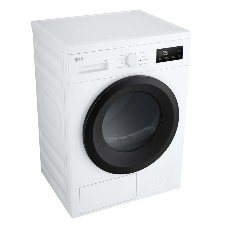 LG RNA1008NWK Asciugatrice 8kg Pompa di calore, Classe D, 8 programmi, Sensore asciugatura