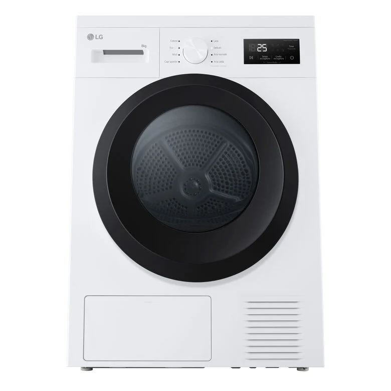 LG RNA1008NWK Asciugatrice 8kg Pompa di calore, Classe D, 8 programmi, Sensore asciugatura