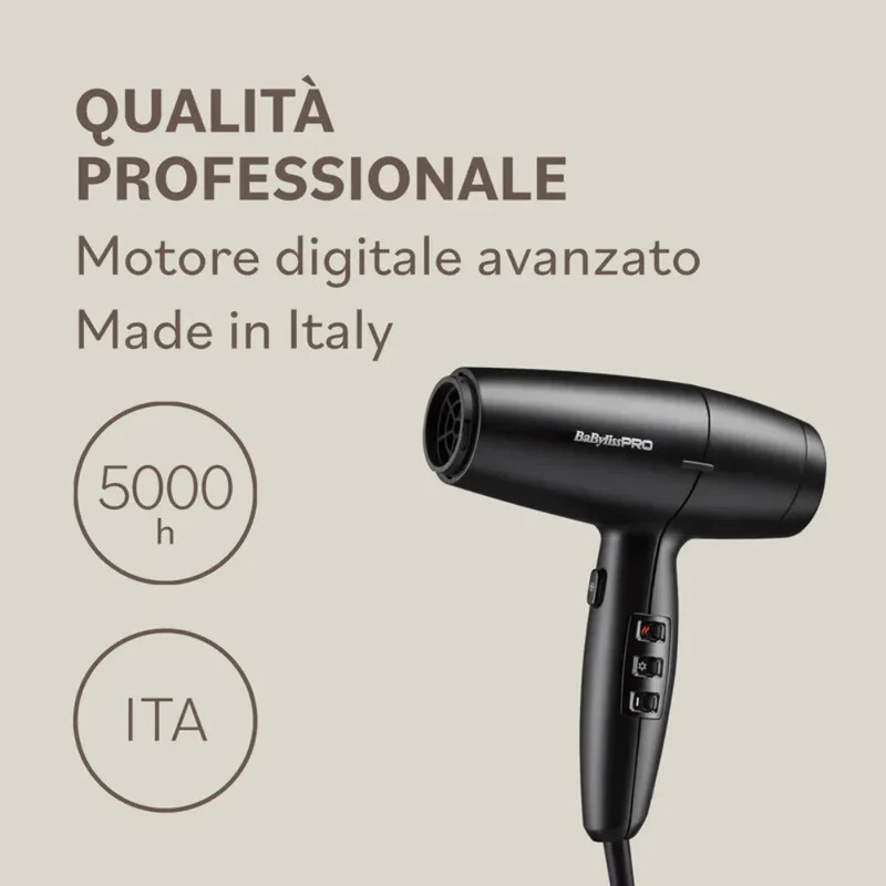 BaByliss Pro Asciugacapelli LUPIA 2200W Made in Italy