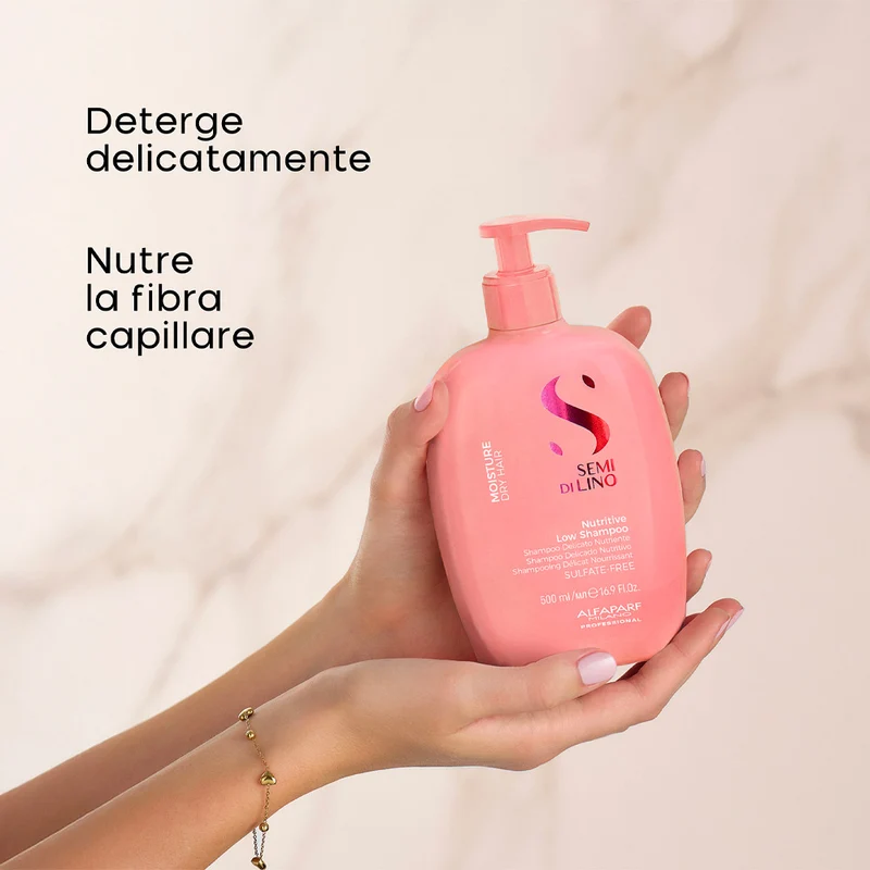 Alfaparf Milano Semi Di Lino Moisture Nutritive Low Shampoo 500ml - shampoo delicato nutriente per capelli secchi