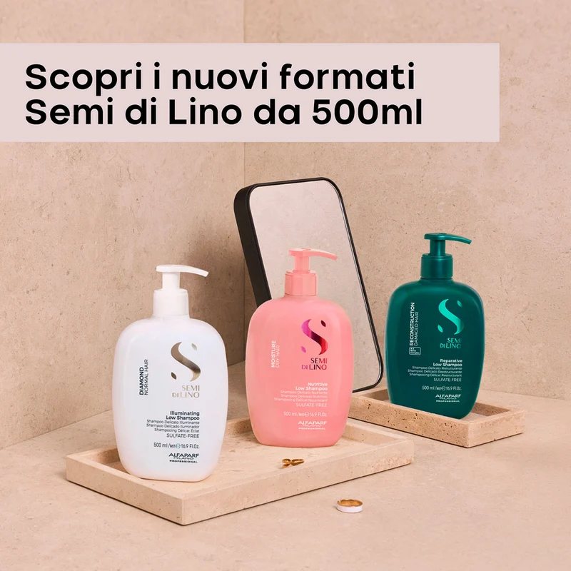 Alfaparf Milano Semi Di Lino Moisture Nutritive Low Shampoo 500ml - shampoo delicato nutriente per capelli secchi