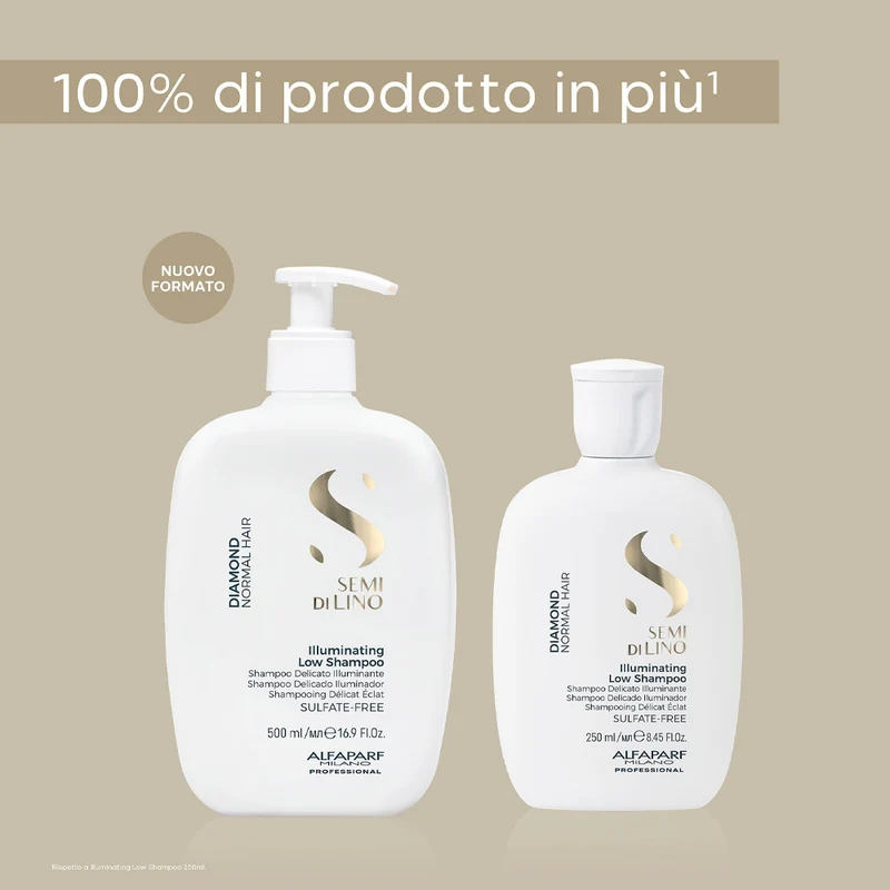 Alfaparf Milano Semi Di Lino Diamond Illuminating Low Shampoo 500ml - shampoo delicato illuminante per capelli normali