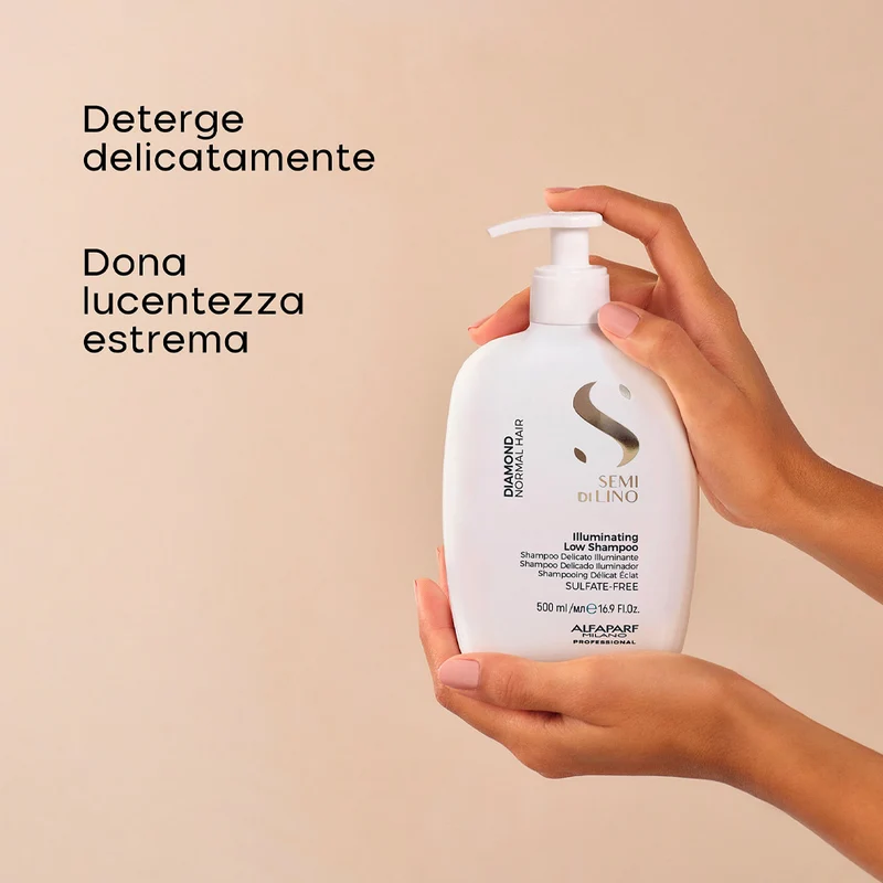 Alfaparf Milano Semi Di Lino Diamond Illuminating Low Shampoo 500ml - shampoo delicato illuminante per capelli normali