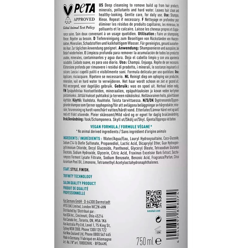 KMS Head Remedy Deep Cleanse Shampoo 750ml - shampoo pulizia profonda
