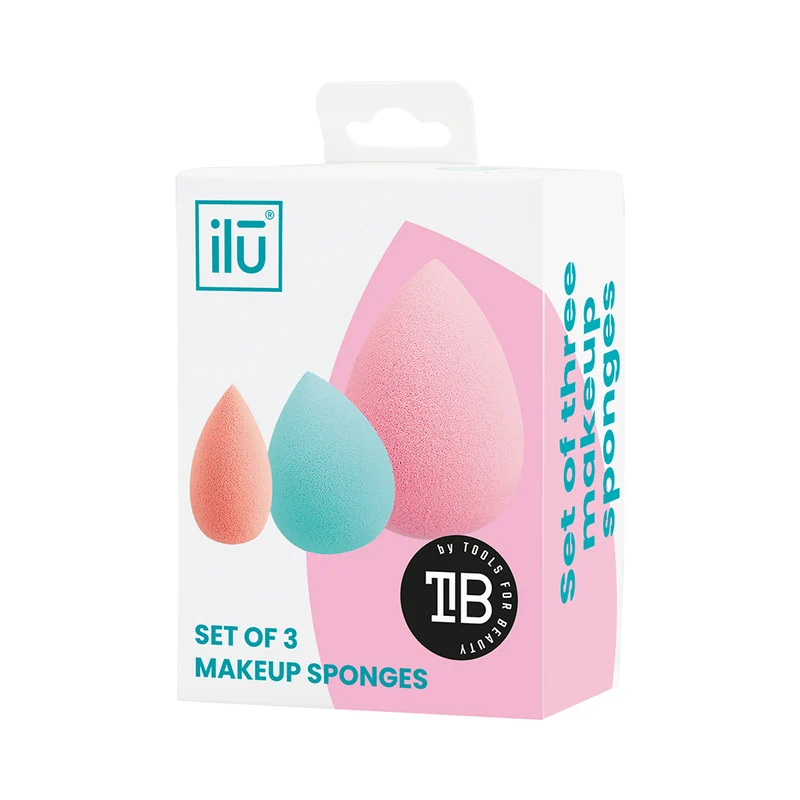 Ilū Make Up Mini Medium And Large Sponges 3pz - set spugnette