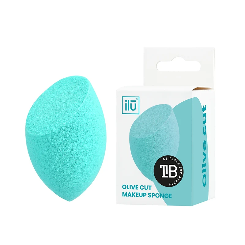 Ilū Make Up Olive Cut Sponge Turquoise - spugnetta make up