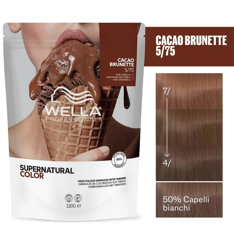 Wella Professionals Supernatural Color Cacao Brunette 5/75 120gr - colore naturale semipermanente