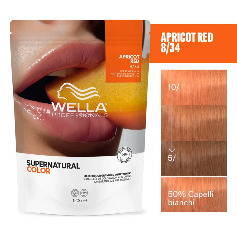 Wella Professionals Supernatural Color Apricot Red 8/34 120gr - colore naturale semipermanente