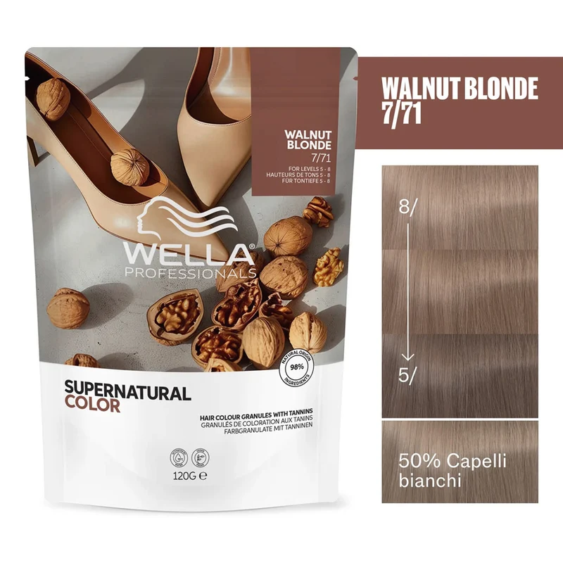 Wella Professionals Supernatural Color Walnut Blonde 7/71 120gr - colore naturale semipermanente