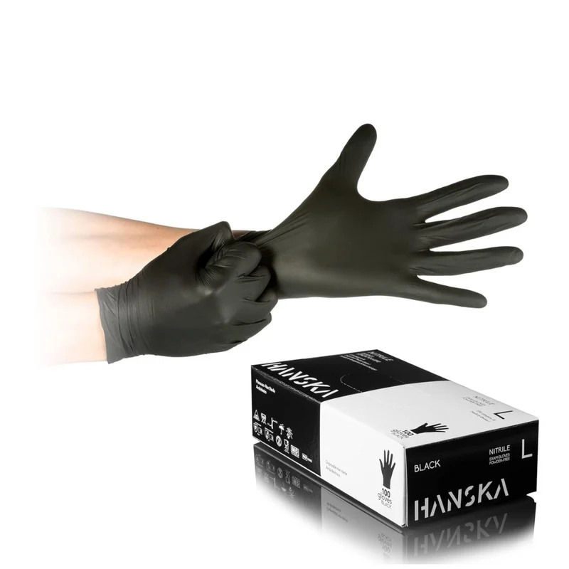HANSKA GUANTI IN NITRILE SENZA POLVERE L 100PZ
